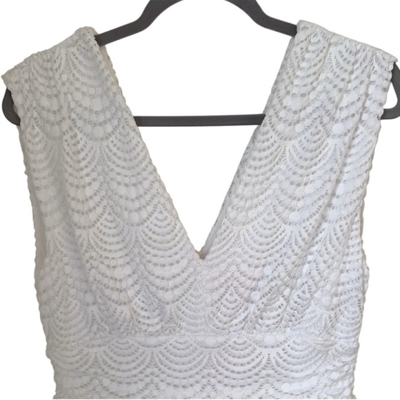 Lilly Pulitzer Faye Lace Ruffle V-Neck Mini Dress with a Scalloped Hem - Picture 5 of 7